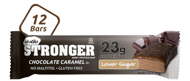 Nugo Stronger Chocolate Caramel, 23G Whey Protein, 10G Fiber, Gluten Free, 12 Count, 33.84 Ounce