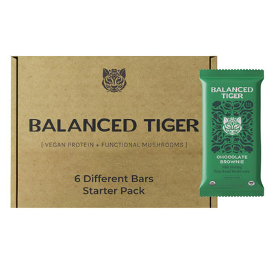 Organic Functional Mushroom Protein Bars | Made In Usa | Full Dose (1500Mg) Lions Mane, Chaga, Reishi & Cordyceps Bars | Vegan Protein Bars, Superfoods Protein Bars | 6 Bars Sampler Pack