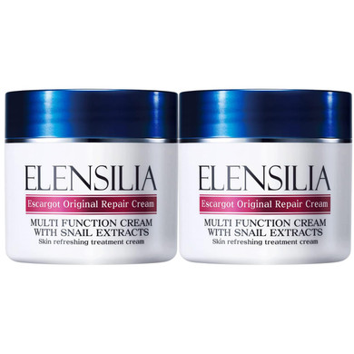 Elensilia Original Escargot Facial Repair Cream 1.76 Oz (Pack Of 2) - 80% French Mucin For Moisturizing - Bouncy Gel Texture - Long-Lasting Hydration, Wrinkle Care- Korean Skincare1.76 Oz (Pack Of 2)