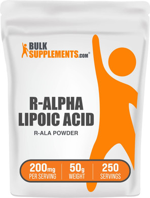 Bulksupplements.Com R-Alpha Lipoic Acid Powder - Ala Supplement, R Alpha Lipoic Acid 200Mg - Ala Powder, Antioxidants Supplement - Gluten Free, 200Mg Per Serving, 50G (1.8 Oz)