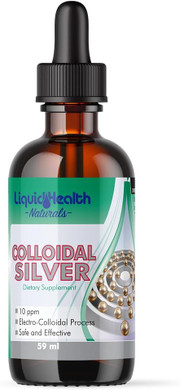 LIQUIDHEALTH 2 Fl Oz Colloidal Silver Drop Shot Liquid 10PPM Supplement Droppers Relief for Skin, Wounds, Itching, Infection, Scratches, Eyes and Ears