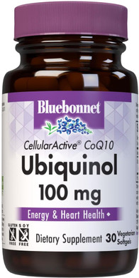 Bluebonnet Ccellular Active Coq10 Ubiquinol Vegetarian Softgels, 100 Mg, Maroon, 60 Count