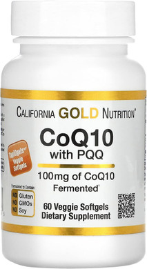 California Gold Nutrition Coq10 100 Mg With Pqq 10 Mg, 60 Veggie Softgels