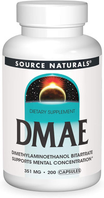 Source Naturals Dmae, Dimethylaminoethanol Bitartrate - Supports Mental Concentration - 200 Capsules200 Count (Pack Of 1)