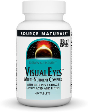 Source Naturals Visual Eyes Dietary Supplement - Multi-Nutrient Complex with Bilberry Extract, Lipoic Acid and Lutein - 60 Tablets60 Tablets