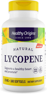 Healthy Origins Lycopene (Natural), 15 Mg - Antioxidant Supplement - Supports Heart Health & Prostate Health - Non-Gmo - Gluten-Free Supplement - 180 Softgels180 Count (Pack Of 1)