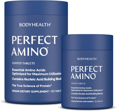 Bodyhealth Perfectamino Easy To Swallow Tablets, Essential Amino Acids Supplement With Bcaas, Vegan Protein For Pre/Post Workout & Muscle Recovery With Lysine, Tryptophan, Leucine (36 Servings)