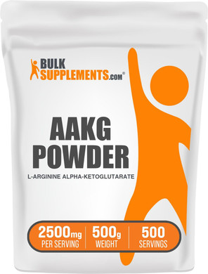 BULKSUPPLEMENTS.COM AAKG Powder - Arginine Alpha-Ketoglutarate, AKG Supplement - Nitric Oxide Supplement, Arginine Supplement - Unflavored & Gluten Free, 2500mg per Serving, 500g (1.1 lbs)