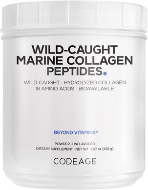Codeage Marine Collagen Powder - Wild-Caught Hydrolyzed Fish Collagen Peptides - Type 1 & 3 Collagen Protein Supplement - Amino Acids For Skin, Hair, Nails - Paleo Friendly, Non-Gmo, 15.87 Ounces