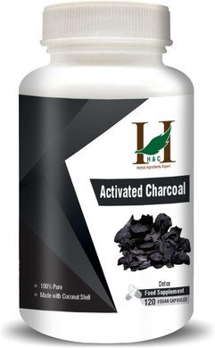 H&C Herbal Ingredients Expert H&C Activated Charcoal Capsules - 350Mg, 120 Capsules | Coconut Shell Charcoal | Detox