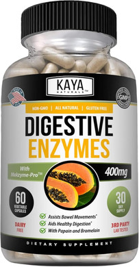 Kaya Naturals Digestive Enzymes With Prebiotics & Probiotics - Constipation & Bloating Relief Pills For Women & Men - Aids Immune Function - Digestion Support - 30 Veggie Capsules