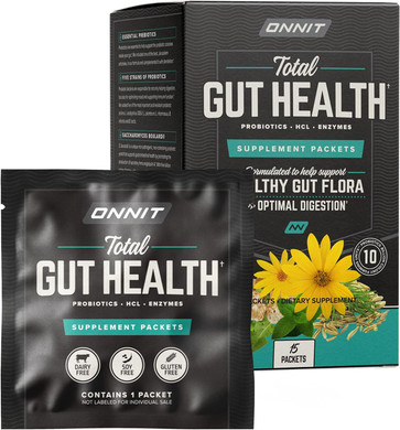 Onnit Total Gut Health - Complete Probiotics & Digestive Enzyme Supplement For Women & Men | 5 Strains Of Probiotics, Prebiotics, Enzymes, Betaine Hcl