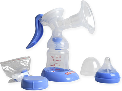 Gima - Manual Breast Pump, For Household Use, Compact And Lightweight, Breast Shield (Size 24 Mm), Nipple With Cover, 2 Milk Bottle, Lid