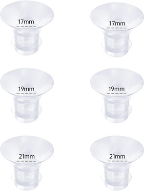 6Pcs Flange Insert 17/19/21Mm,Compatible With Momcozy S12/S12Pro/S9/S9Pro/Tsrete/Spectra/Medela/Elvie/Willow 24Mm Breast Pump Shields/Flanges,Reduce 24Mm Nipple Tunnel Down To Correct Size