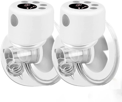 Ydhz Double Wearable Breast Pump, Hands Free Breast Pump, Low Noise, 2 Modes & 9 Levels, Massage Mode And Pumping Mode, Lcd Display, Portable 2 Pcs Electric Breast Pump - 24Mm / 27Mm Flange