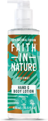 Faith In Nature Natural Coconut Hand And Body Lotion, Hydrating, Vegan And Cruelty Free, No Sls Or Parabens, 400 Ml
