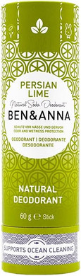Ben&Anna Natural Soda Deodorant - 100% Aluminium Free Deodorant Cruelty Free Vegan Natrue-Certified With Organic Shea Butter And Bicarbonate Of Soda Made In Germany - Persian Lime - 60G