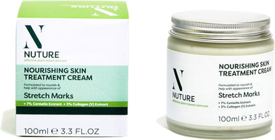 NUTURE Stretch Mark Cream, Nourishing Cream For Body Skin Care 100ml, Quickly Absorbed, Contains Shea Moisture, Collagen, Cica Extract, Coconut Oil & Centella, Firmer Toned Skin