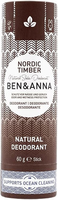 Ben&Anna Natural Soda Deodorant - 100% Aluminium Free Deodorant Cruelty Free Vegan Natrue-Certified With Organic Shea Butter And Bicarbonate Of Soda Made In Germany - Nordic Timber - 60G