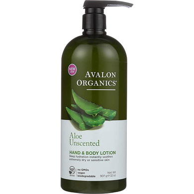 Avalon Organics Hand And Body Lotion, Aloe Unscented - 32 Oz
