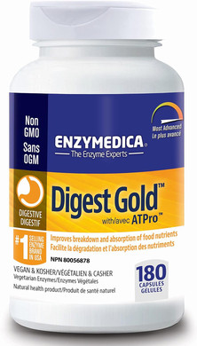 ENZYMEDICA - Digest Gold (180 Capsules) | Digestive Enzyme Supplement | Digestive Enzyme Blend with ATPro for Maximum Support, Nutrient Supplement, Gut Health Supplement, Vegan, Dairy Free

SIZE: 180 Count (Pack of 1)