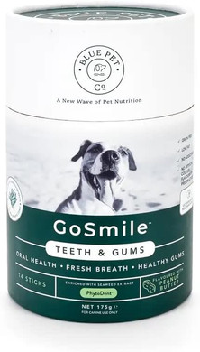 Blue Pet Co - GoSmile Teeth & Gums Supplement for Dogs - Promotes Oral Health, Fresh Breath & Healthy Gums - Enriched with Seaweed Extract PhytoDent - Rich in Chicken - 4 Sticks