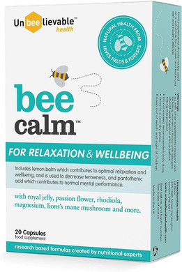 Unbeelievable Health Bee Calm Relaxation and Wellbeing Support - Created by Nutritional Experts  Help Increase Resistance to Stress  Plant Based & Gluten Free (Single Pack)