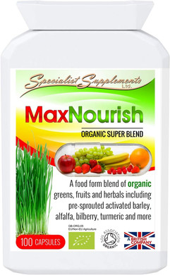 Specialist Supplements MaxNourish Organic 100 Capsules, (Pack of 1)