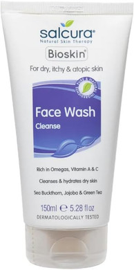 Salcura Natural Skin Therapy, Bioskin Face Wash, Natural Wash Cleansing All Impurities From Dry, Itchy & Sensitive Skin, Leaves The Skin Feeling Soft, Smooth & Nourished 150ml