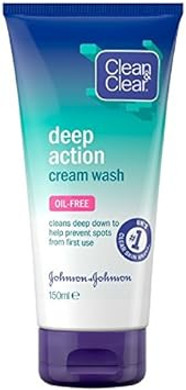 Clean And Clear Deep Action Oil-Free Cream Wash, 150 Ml, Pack Of 6