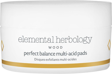 Elemental Herbology Perfect Balance Facial Pads - Exfoliating Face Pads, Facial Cleansing Pads, Face Wash Pads With Multi-Acid For Normal Or Combination Skin - Vegan & Cruelty Free - 40 Pads, Wood