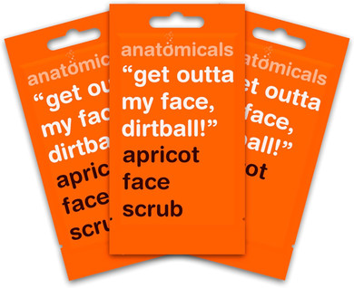 Anatomicals Apricot Beauty Face Scrub Face Mask 15ml - Get Outta My Face Dirtball, Face Masks Skincare Bundle, 3 Pack