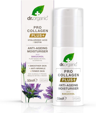 Dr Organic, Organic Pro Collagen With Bakuchiol, Natural, Vegan, Cruelty Free, Paraben & Sls Free, 50Ml