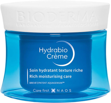 Bioderma Hydrabio Moisturising Cream - Rich, Hydrating & Nourishing Face Cream for Dehydrated Skin, Moisturiser Smoothes Skin & Restores Radiance, 50ml