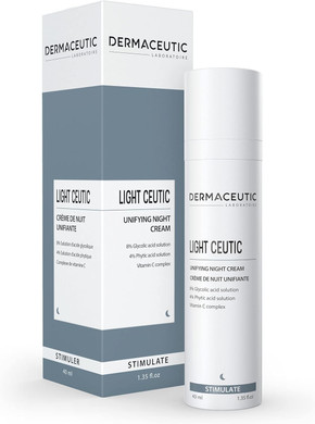 Dermaceutic Light Ceutic - Skin toning night cream - Brightening face cream with Glycolic Acid, Phytic Acid and Vitamin C - Age-defense cream - 40ml