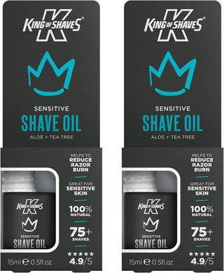 King Of Shaves Sensitive Shaving Oil For Men, For A Close and Comfortable Shave, Suitable for All Skin Types, Shave Oil For Men 2x15ml