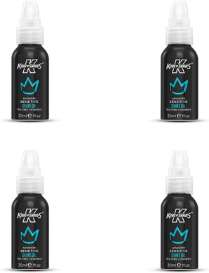 King of Shaves Advanced Sensitive Shaving Oil For Men With Handy Pump, For A Close and Comfortable Shave, Shave Oil For Men 4x30ml
