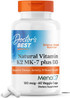 Doctor'S Best Natural Vitamin K2 With Mk-7, 180Mcg Plus D3 1000Iu, Non-Gmo, Gluten Free, Vegetarian, Soy Free, 60 Veggie Caps