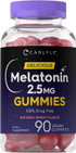 Carlyle Melatonin 2.5 Mg Gummies | 90 Count | Berry Flavor Gummy Supplement | Vegan, Non-Gmo, Gluten Free