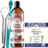 Gurunanda Ashwagandha Oil Pulling (8 Fl Oz) - 100% Pure Blend Of Coconut With Essential Oils & Vitamins And Teeth Whitening Strips (7 Treatments)