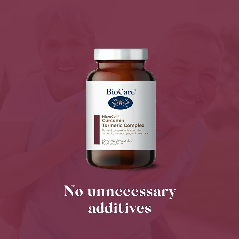 Biocare Microcell Curcumin Turmeric Complex | Micellised Curcumin With Turmeric, Ginger And Pine Bark | Suitable For Vegetarians And Vegans - 60 Capsules