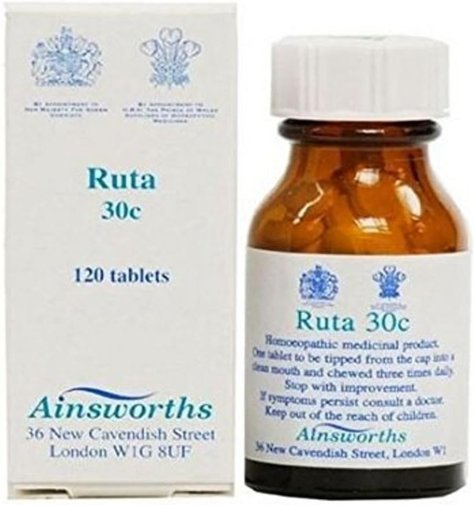 Ainsworths 30C Ruta Homoeopathic Remedy - Pack of 120 Tablets