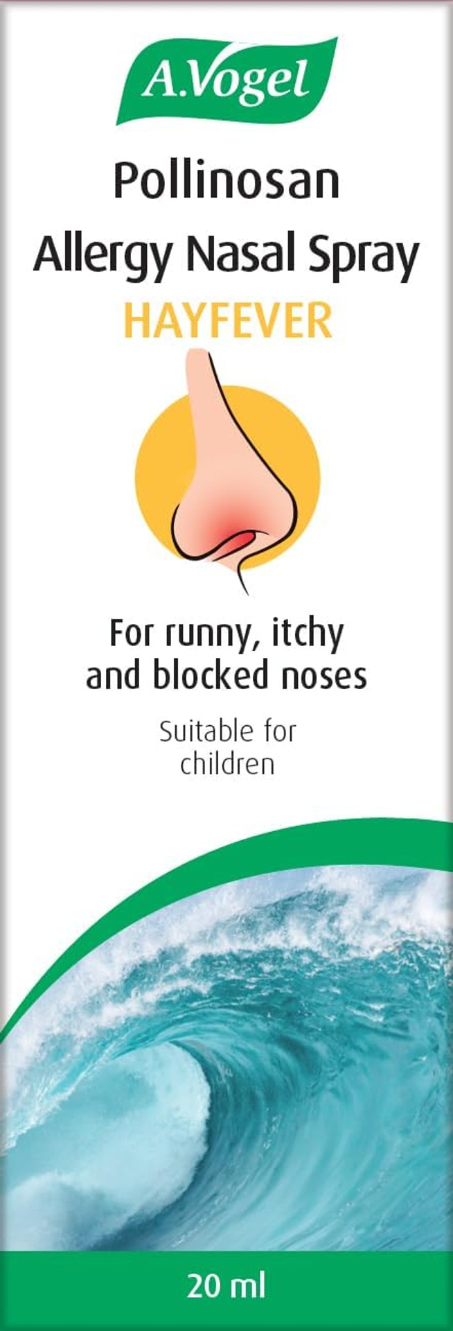 A.Vogel Pollinosan Allergy Hayfever Nasal Spray | Runny, Itchy & Blocked Noses | 220 sprays per bottle | Preservative-free | Suitable for Children | 20ml