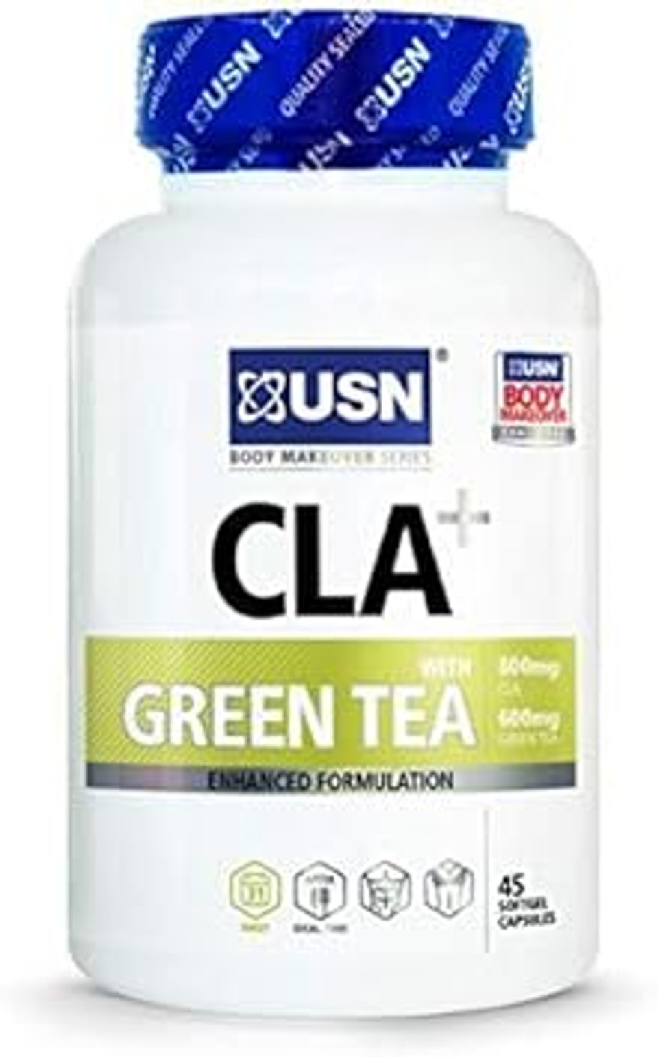 Usn Cla Green Tea, Weight Loss 800 Mg Cla, 600 Mg Green Tea, 90 Soft Gel Capsules