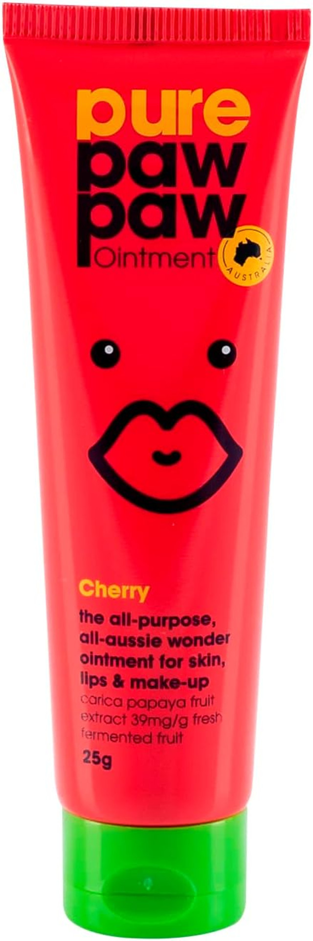 Pure Paw Paw Original All Purpose Australian Ointment With Cherry To Smooth And Soothe, Suitable For Lips, All Skin Types, And Makeup, Targets Sunburn, Dry, Cracked, And Inflamed Skin, 25G