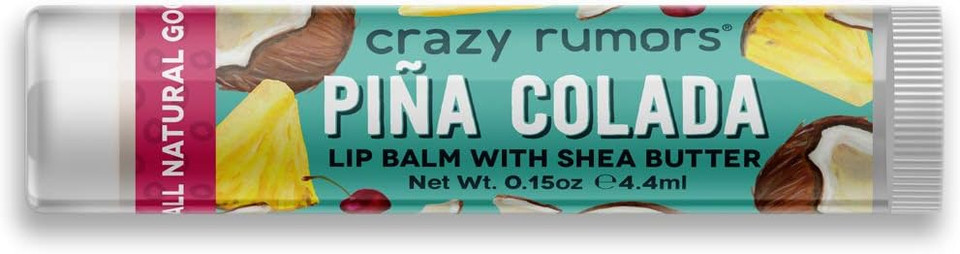 Crazy Rumors Pina Colada Shea Butter Soothing Lip Balm Stick For Dry Lips, 100% Natural And Vegan 4G