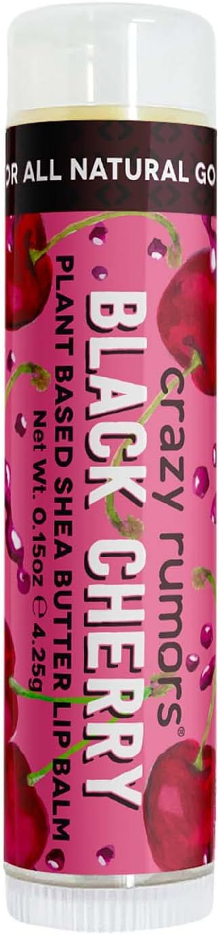 Crazy Rumors Black Cherry Shea Butter Soothing Lip Balm Stick For Dry Lips, 100% Natural And Vegan 4G