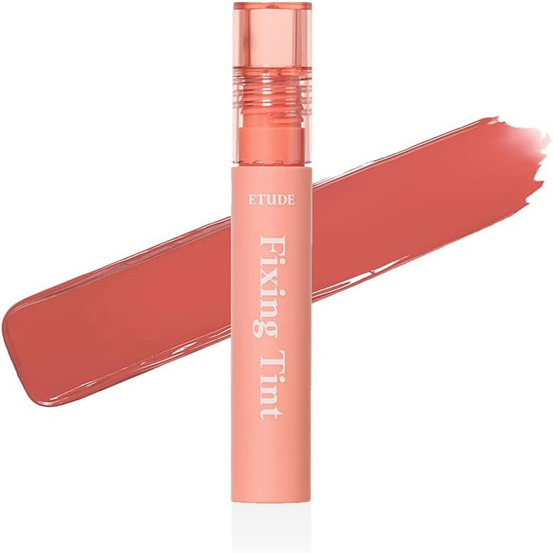 Etude House Fixing Tint #03 Mellow Peach | Long Lasting High Pigmented Liquid Lipstick |Waterproof Lightweight Matte Finish Lip Stain| Full Coverage