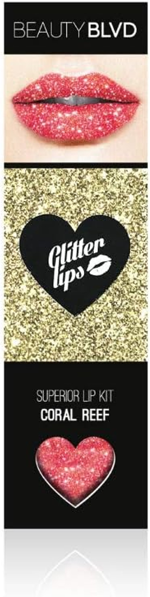 Beautyblvd Glitter Lips, Cruelty Free Lip Kit - Coral Reef