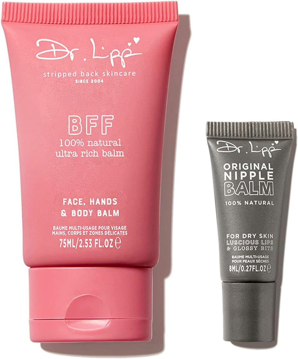 Dr. Lipp Dry Skin Heroes - Bff Balm And Original Nipple Balm. 10-In-Two. Face Balm, Hand Balm, Lip Balm, Nipple Balm, Cuticle Cream Etc. 100% Natural-Origin. 75Ml Bff + 15Ml Original